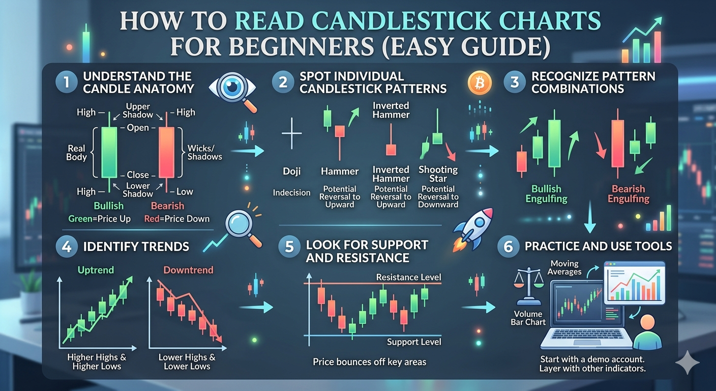 How to Read Candlestick Charts for Beginners (Easy Guide)
