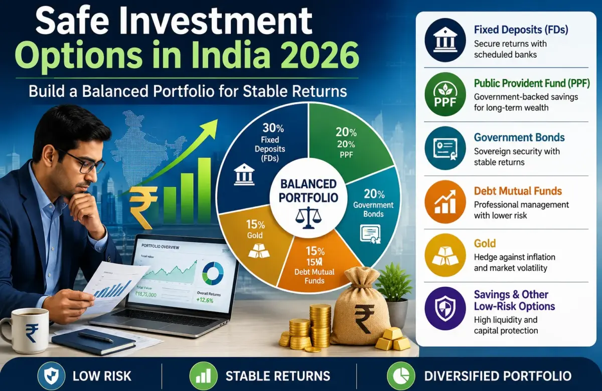 Safe Investment Options in India 2026: Build a Balanced Portfolio
