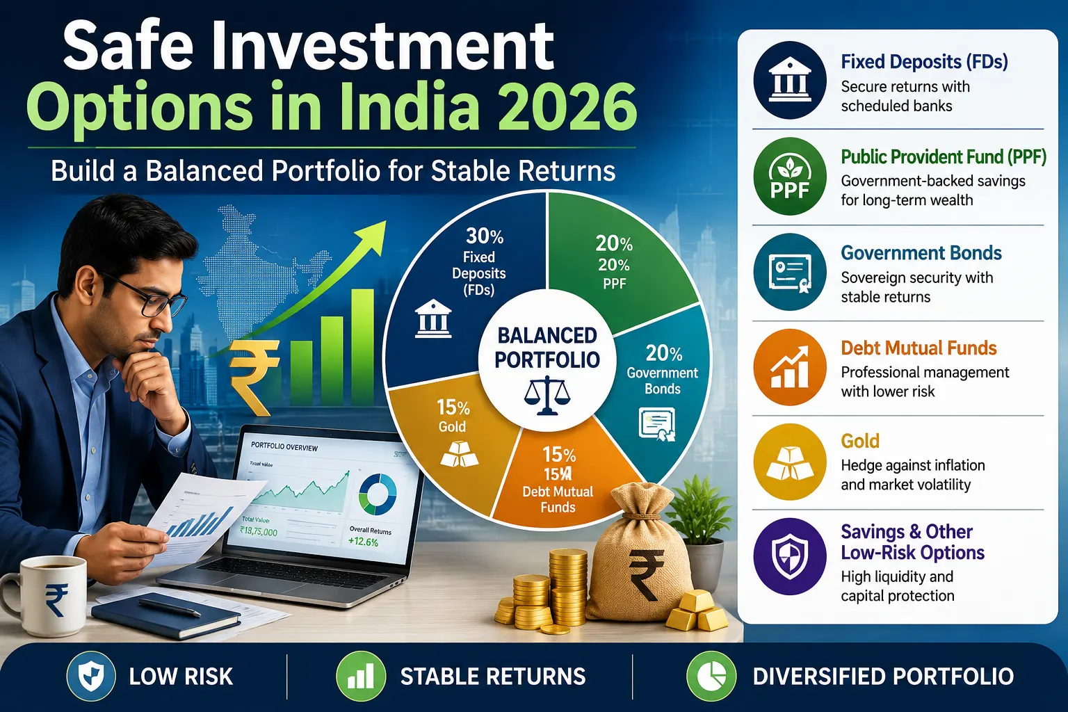 Safe Investment Options in India 2026: Build a Balanced Portfolio